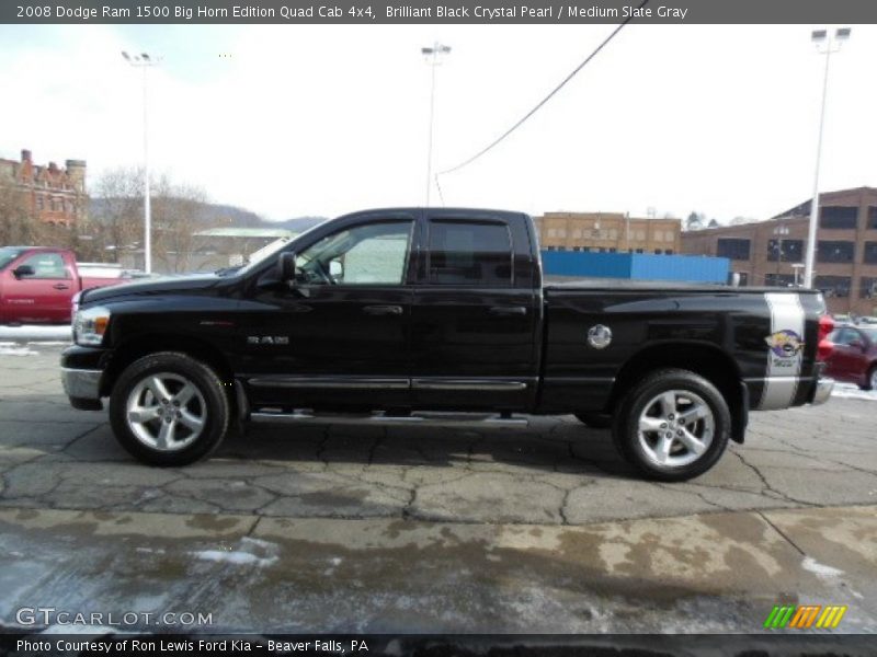 Brilliant Black Crystal Pearl / Medium Slate Gray 2008 Dodge Ram 1500 Big Horn Edition Quad Cab 4x4