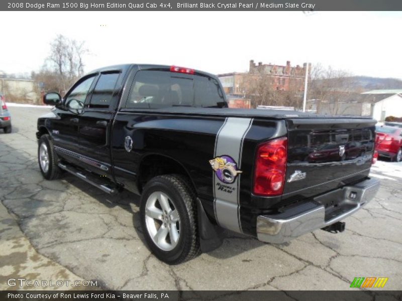 Brilliant Black Crystal Pearl / Medium Slate Gray 2008 Dodge Ram 1500 Big Horn Edition Quad Cab 4x4