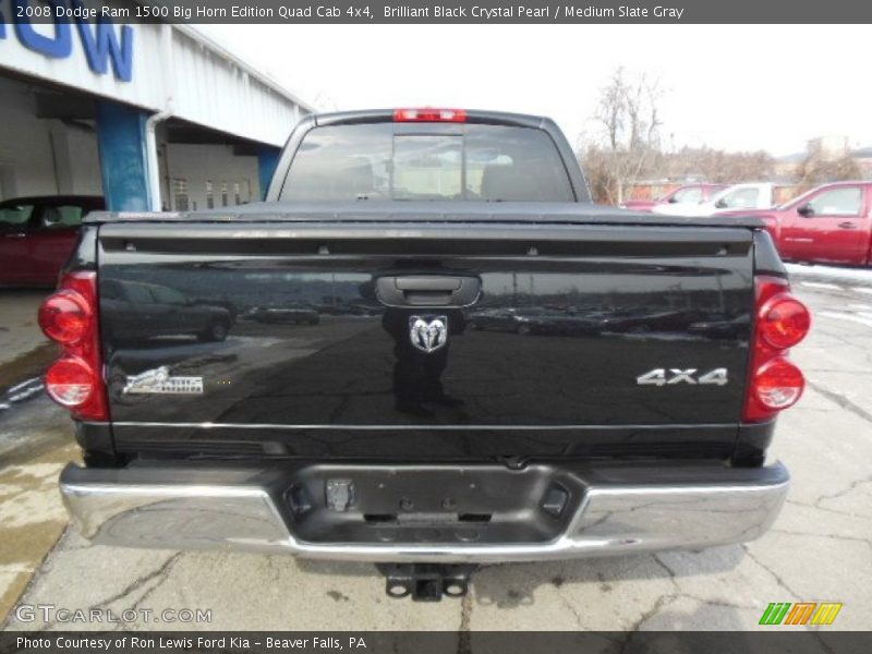 Brilliant Black Crystal Pearl / Medium Slate Gray 2008 Dodge Ram 1500 Big Horn Edition Quad Cab 4x4