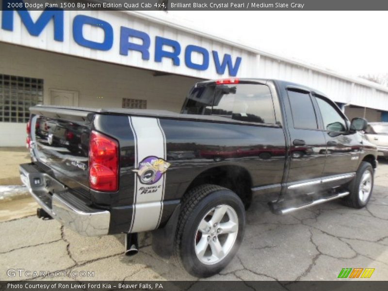 Brilliant Black Crystal Pearl / Medium Slate Gray 2008 Dodge Ram 1500 Big Horn Edition Quad Cab 4x4