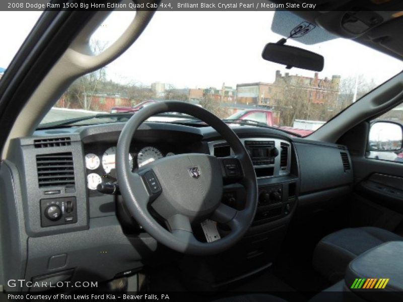 Brilliant Black Crystal Pearl / Medium Slate Gray 2008 Dodge Ram 1500 Big Horn Edition Quad Cab 4x4