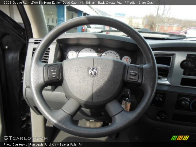 Brilliant Black Crystal Pearl / Medium Slate Gray 2008 Dodge Ram 1500 Big Horn Edition Quad Cab 4x4
