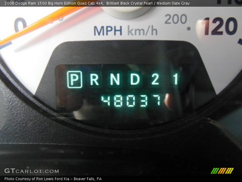 Brilliant Black Crystal Pearl / Medium Slate Gray 2008 Dodge Ram 1500 Big Horn Edition Quad Cab 4x4