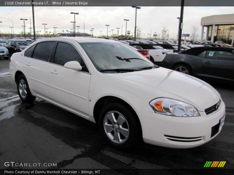 White / Neutral Beige 2008 Chevrolet Impala LT