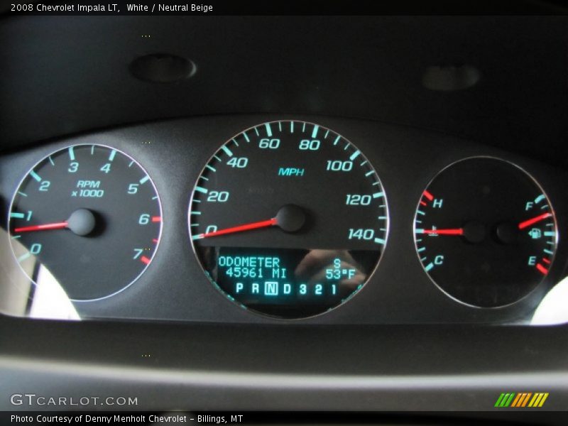 White / Neutral Beige 2008 Chevrolet Impala LT