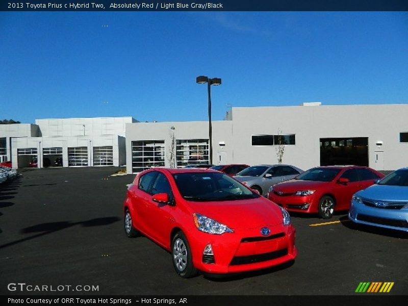 Absolutely Red / Light Blue Gray/Black 2013 Toyota Prius c Hybrid Two