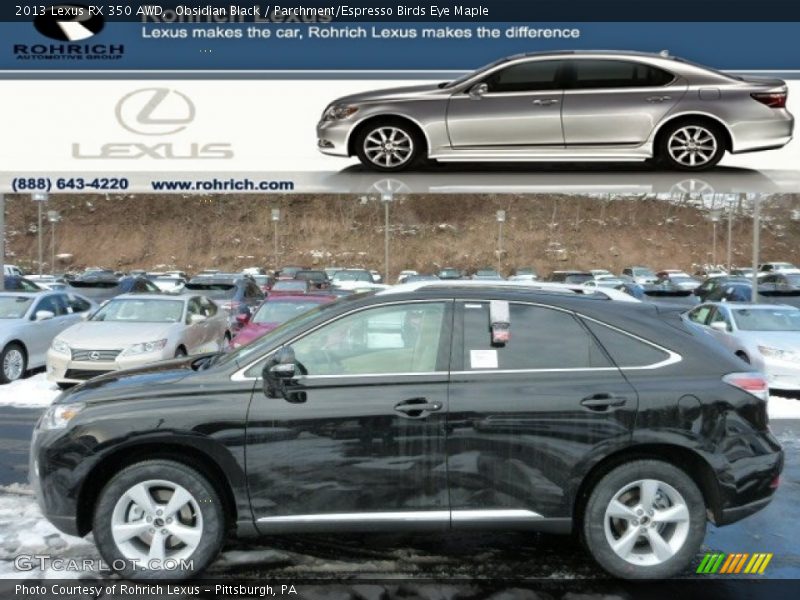 Obsidian Black / Parchment/Espresso Birds Eye Maple 2013 Lexus RX 350 AWD