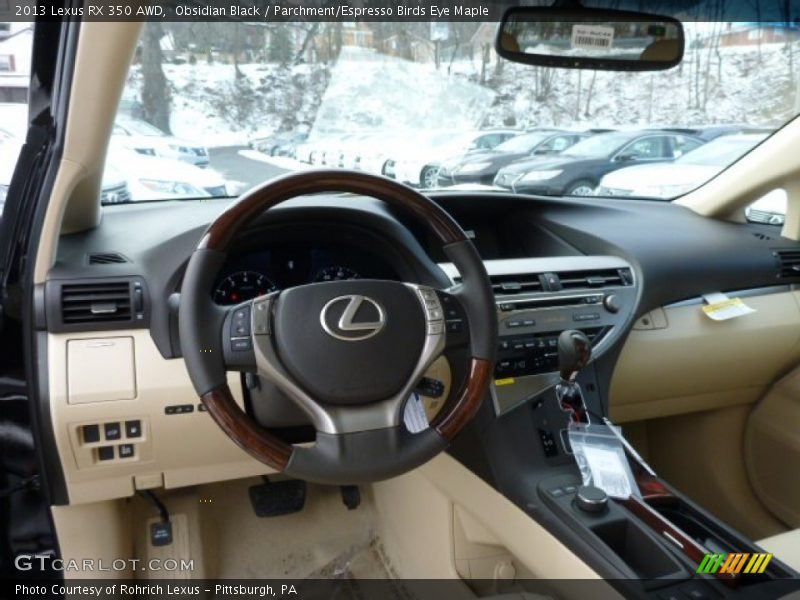 Obsidian Black / Parchment/Espresso Birds Eye Maple 2013 Lexus RX 350 AWD