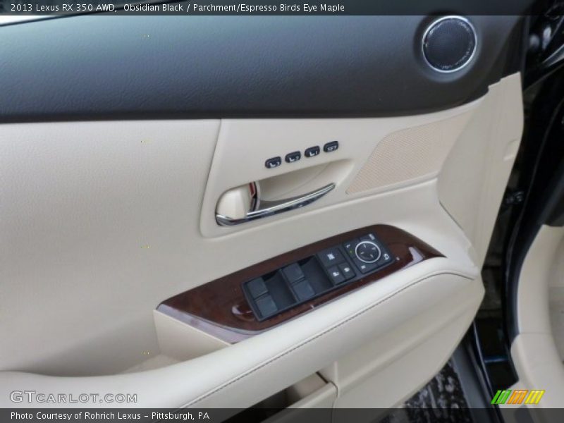Obsidian Black / Parchment/Espresso Birds Eye Maple 2013 Lexus RX 350 AWD