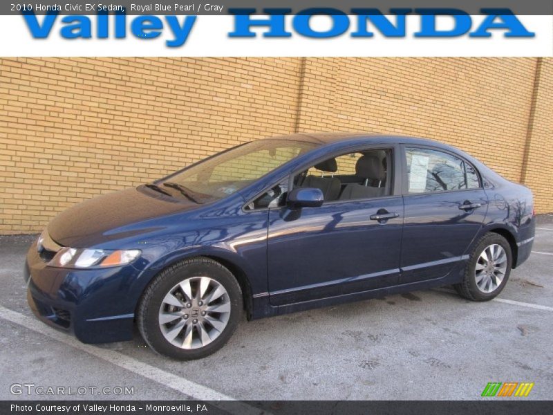 Royal Blue Pearl / Gray 2010 Honda Civic EX Sedan