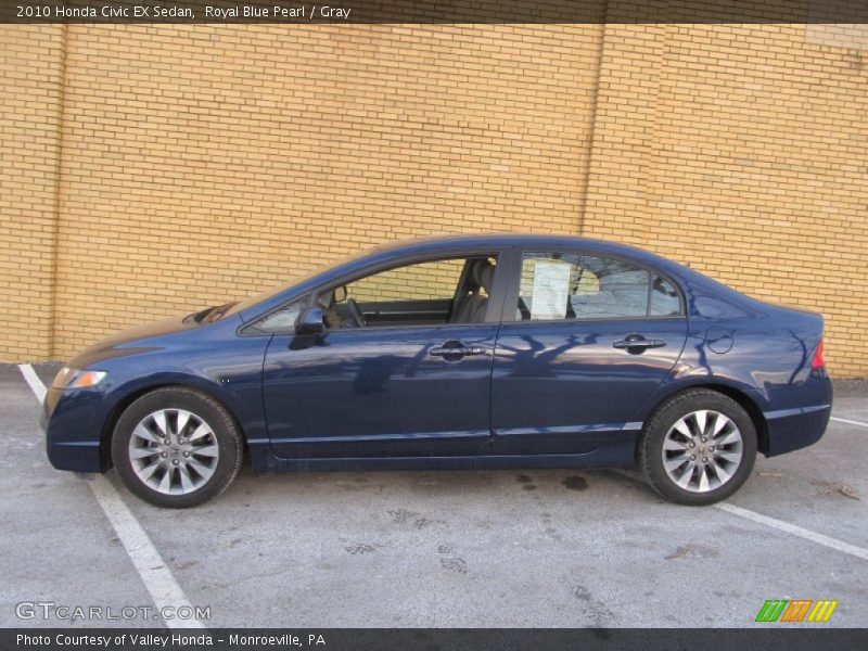 Royal Blue Pearl / Gray 2010 Honda Civic EX Sedan