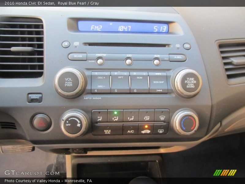 Royal Blue Pearl / Gray 2010 Honda Civic EX Sedan