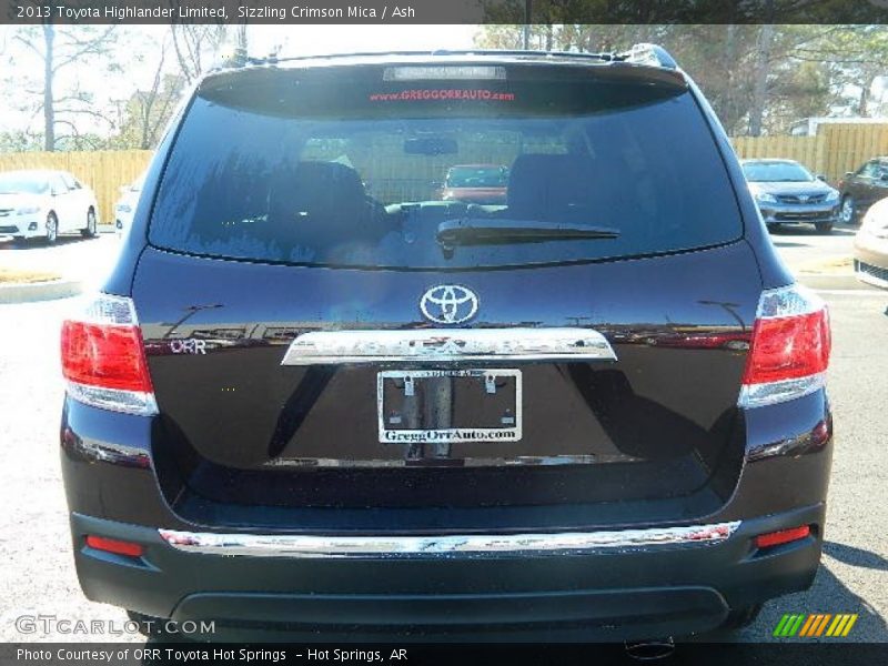 Sizzling Crimson Mica / Ash 2013 Toyota Highlander Limited