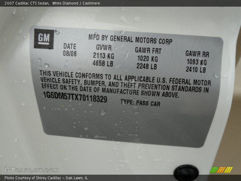 White Diamond / Cashmere 2007 Cadillac CTS Sedan