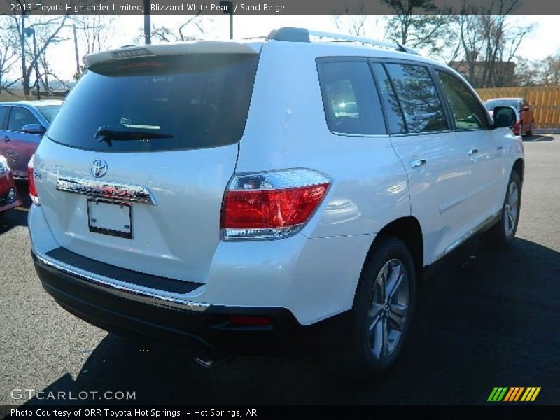 Blizzard White Pearl / Sand Beige 2013 Toyota Highlander Limited