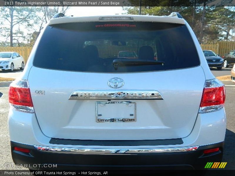Blizzard White Pearl / Sand Beige 2013 Toyota Highlander Limited