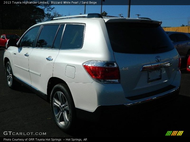 Blizzard White Pearl / Sand Beige 2013 Toyota Highlander Limited