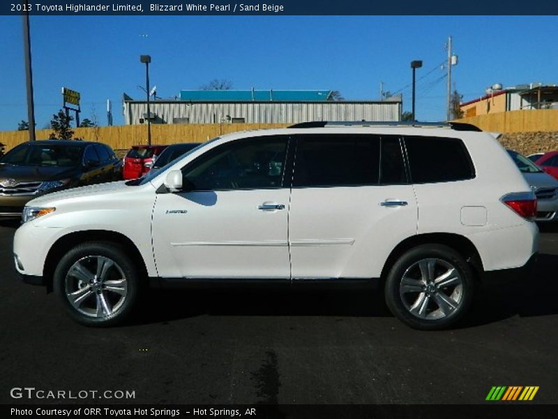 Blizzard White Pearl / Sand Beige 2013 Toyota Highlander Limited