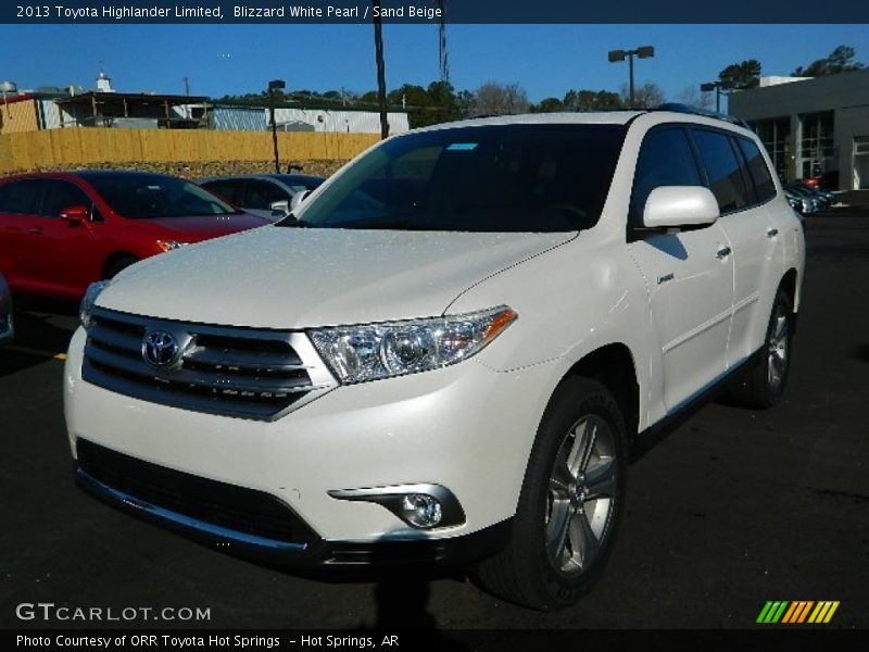 Blizzard White Pearl / Sand Beige 2013 Toyota Highlander Limited