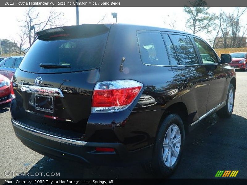 Sizzling Crimson Mica / Sand Beige 2013 Toyota Highlander V6