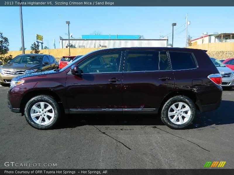 Sizzling Crimson Mica / Sand Beige 2013 Toyota Highlander V6