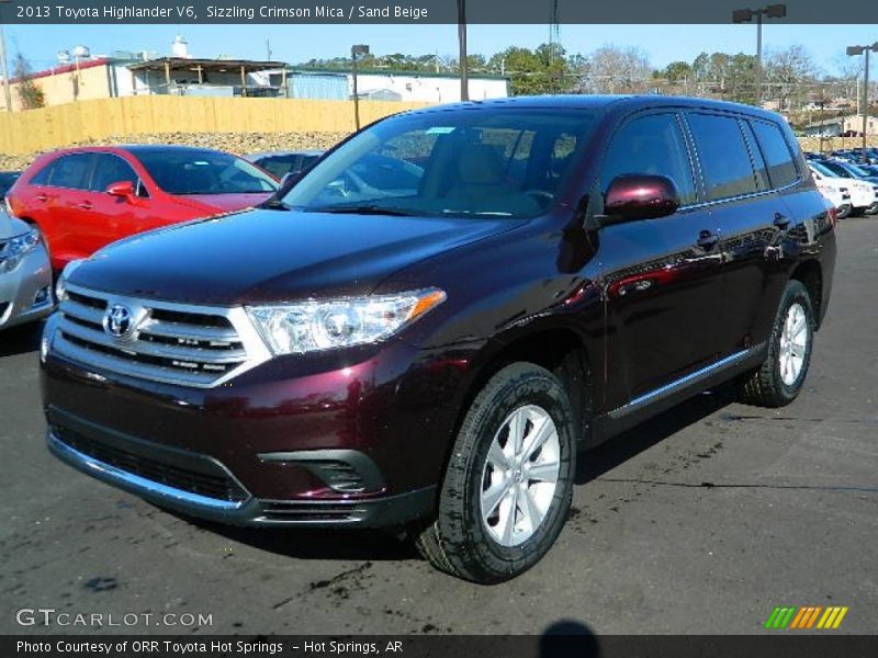 Sizzling Crimson Mica / Sand Beige 2013 Toyota Highlander V6