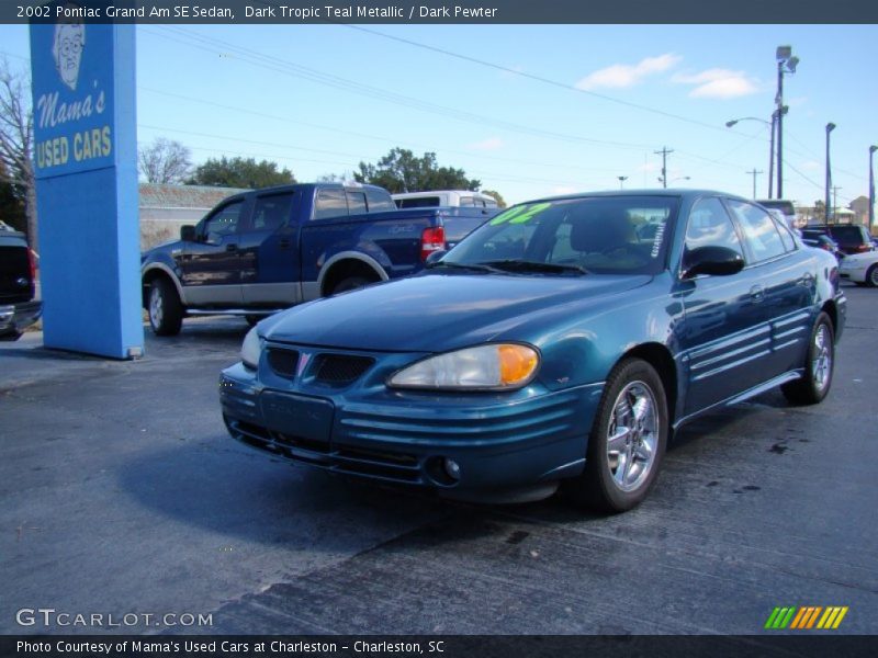 Dark Tropic Teal Metallic / Dark Pewter 2002 Pontiac Grand Am SE Sedan