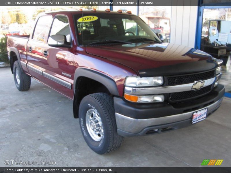 Dark Carmine Red Metallic / Graphite 2002 Chevrolet Silverado 2500 LS Crew Cab 4x4