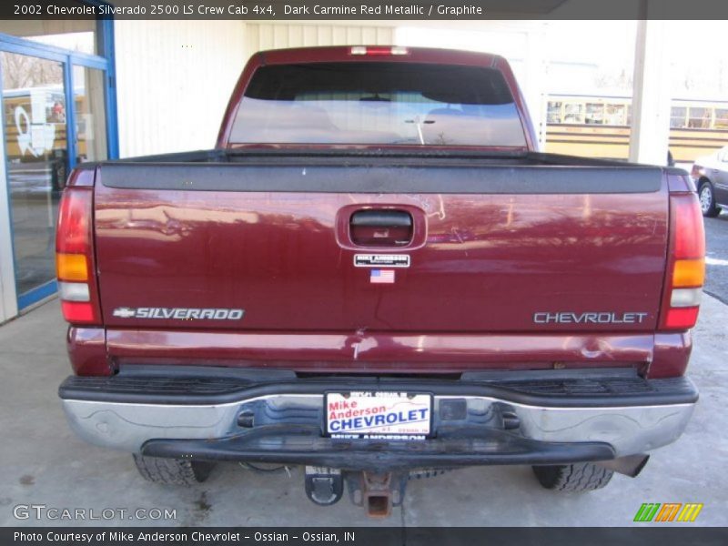 Dark Carmine Red Metallic / Graphite 2002 Chevrolet Silverado 2500 LS Crew Cab 4x4