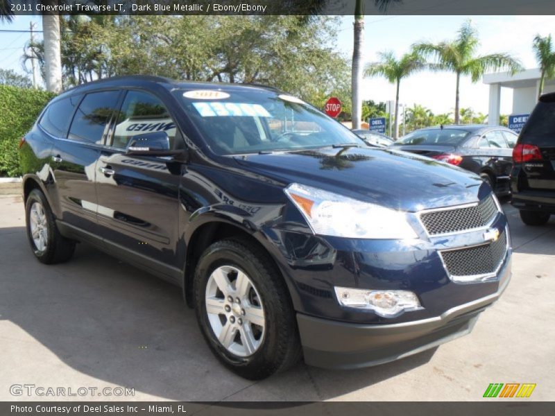 Dark Blue Metallic / Ebony/Ebony 2011 Chevrolet Traverse LT
