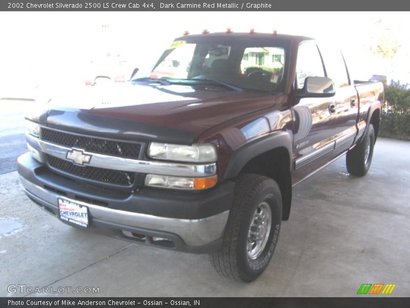 Dark Carmine Red Metallic / Graphite 2002 Chevrolet Silverado 2500 LS Crew Cab 4x4