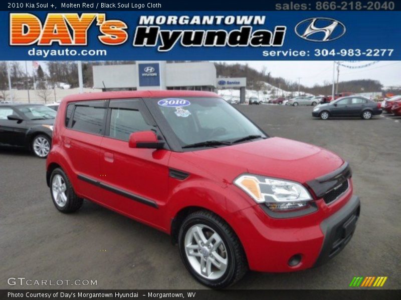 Molten Red / Black Soul Logo Cloth 2010 Kia Soul +