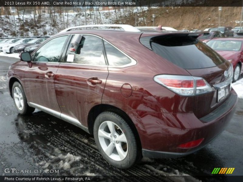 Claret Red Mica / Black/Ebony Birds Eye Maple 2013 Lexus RX 350 AWD