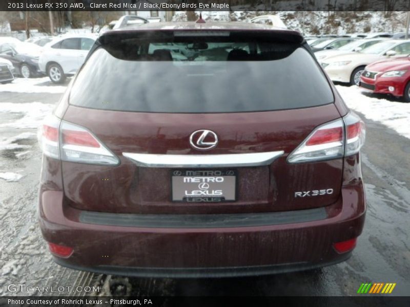Claret Red Mica / Black/Ebony Birds Eye Maple 2013 Lexus RX 350 AWD