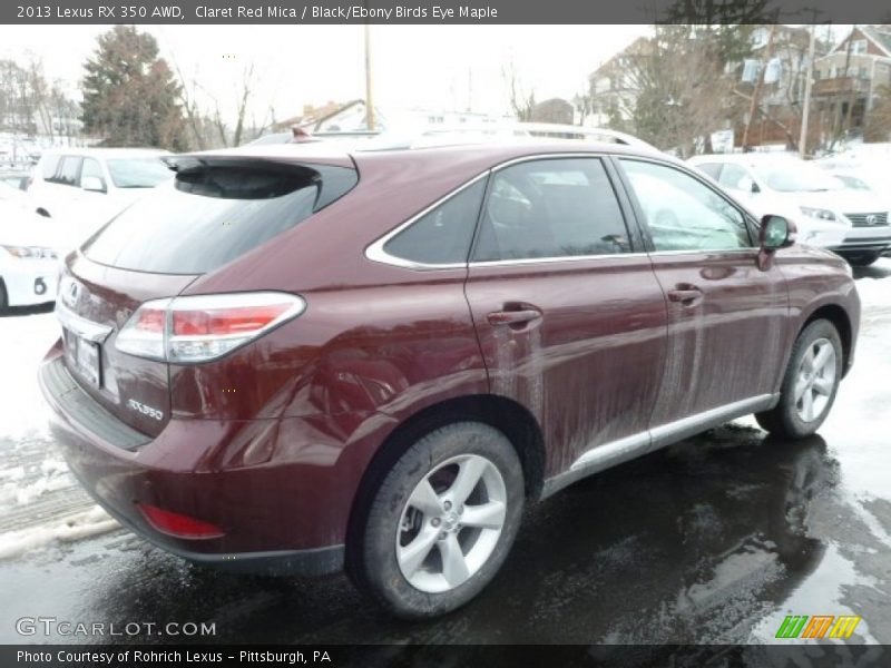 Claret Red Mica / Black/Ebony Birds Eye Maple 2013 Lexus RX 350 AWD