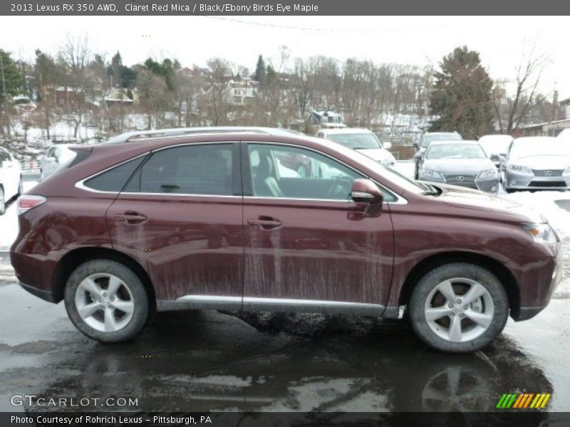 Claret Red Mica / Black/Ebony Birds Eye Maple 2013 Lexus RX 350 AWD
