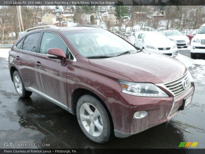 Claret Red Mica / Black/Ebony Birds Eye Maple 2013 Lexus RX 350 AWD