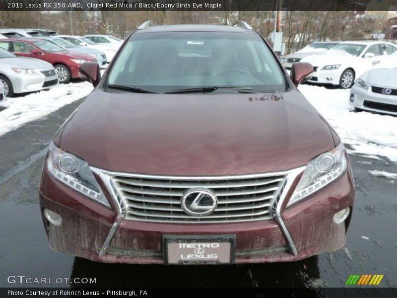 Claret Red Mica / Black/Ebony Birds Eye Maple 2013 Lexus RX 350 AWD