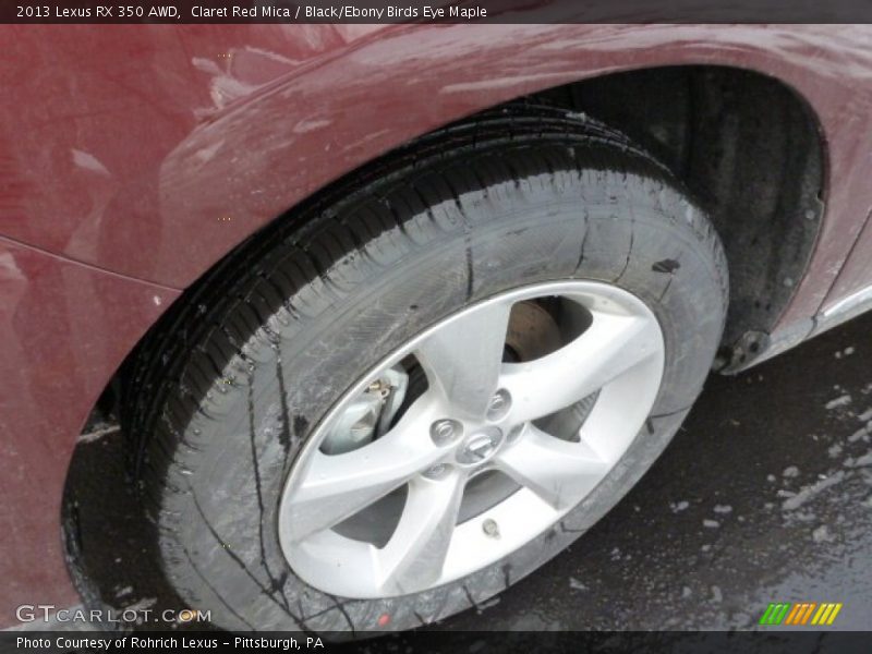 Claret Red Mica / Black/Ebony Birds Eye Maple 2013 Lexus RX 350 AWD