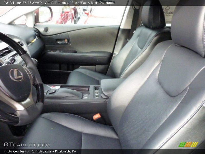 Claret Red Mica / Black/Ebony Birds Eye Maple 2013 Lexus RX 350 AWD