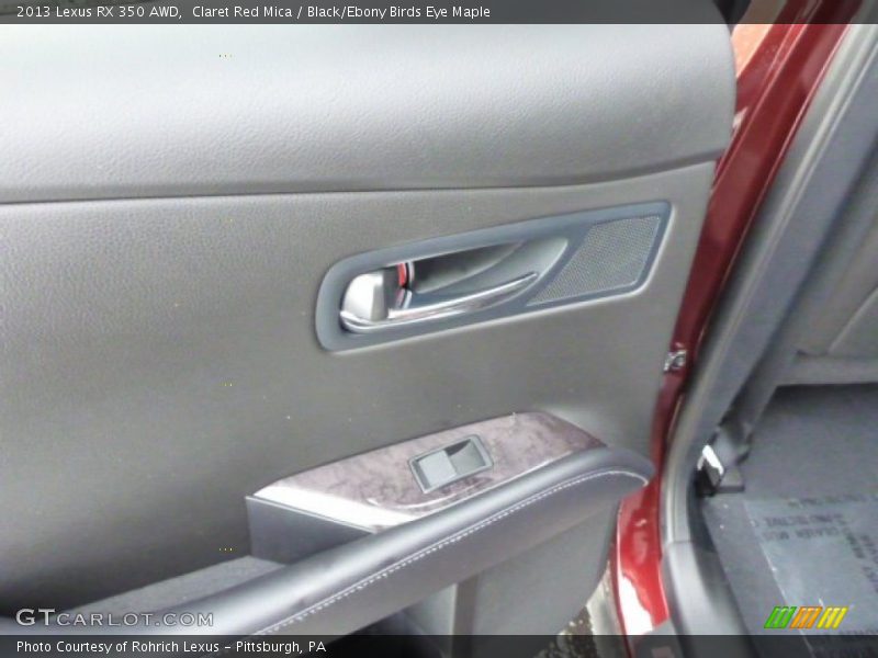 Claret Red Mica / Black/Ebony Birds Eye Maple 2013 Lexus RX 350 AWD