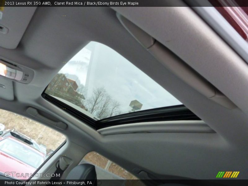 Claret Red Mica / Black/Ebony Birds Eye Maple 2013 Lexus RX 350 AWD