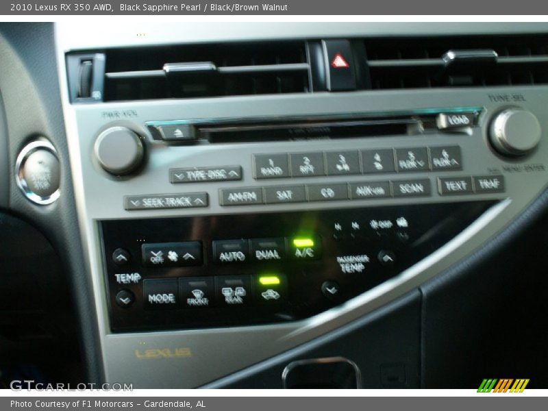 Black Sapphire Pearl / Black/Brown Walnut 2010 Lexus RX 350 AWD