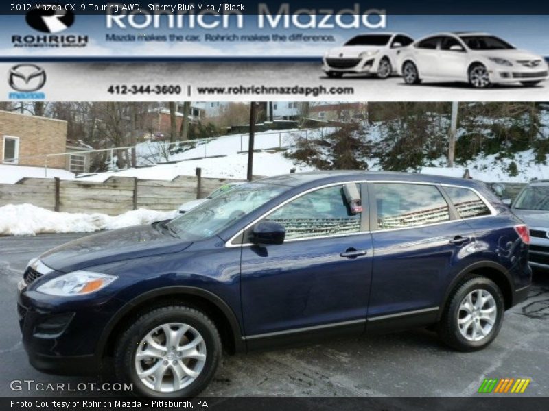 Stormy Blue Mica / Black 2012 Mazda CX-9 Touring AWD