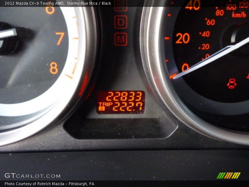 Stormy Blue Mica / Black 2012 Mazda CX-9 Touring AWD