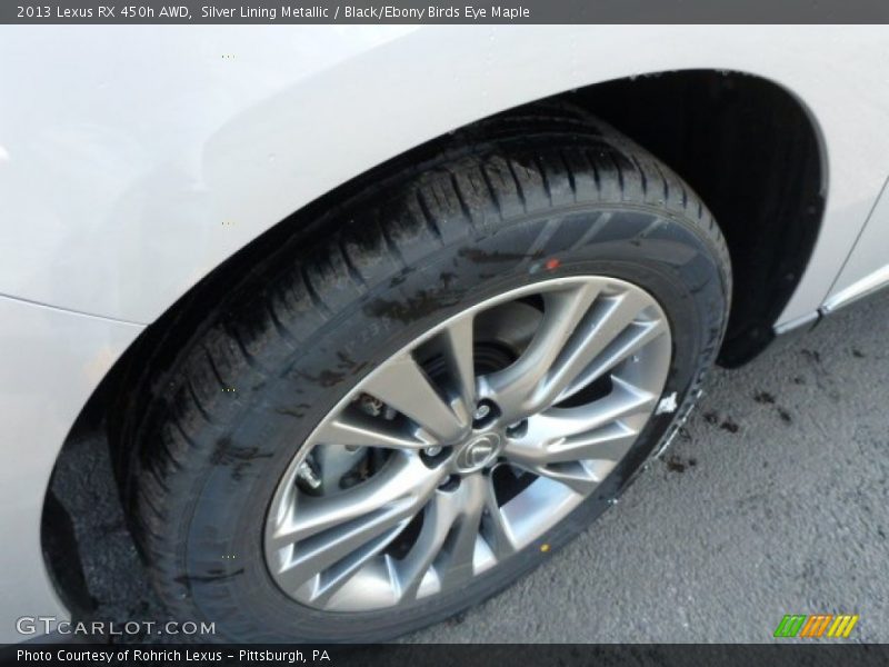 Silver Lining Metallic / Black/Ebony Birds Eye Maple 2013 Lexus RX 450h AWD
