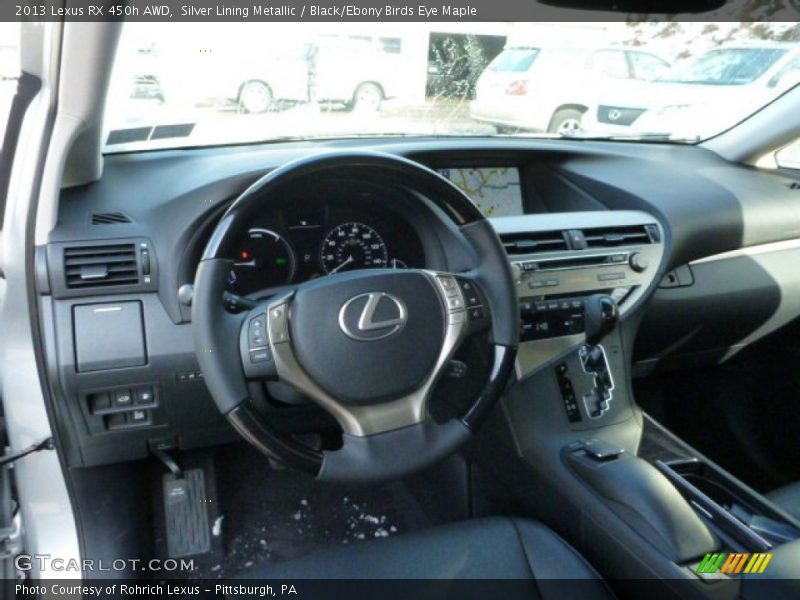 Silver Lining Metallic / Black/Ebony Birds Eye Maple 2013 Lexus RX 450h AWD