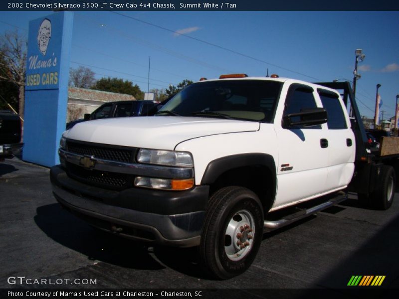 Summit White / Tan 2002 Chevrolet Silverado 3500 LT Crew Cab 4x4 Chassis