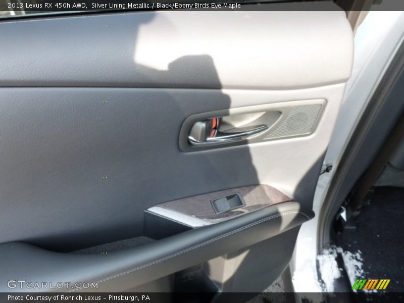 Silver Lining Metallic / Black/Ebony Birds Eye Maple 2013 Lexus RX 450h AWD