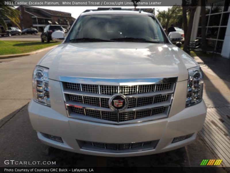 White Diamond Tricoat / Cocoa/Light Linen Tehama Leather 2011 Cadillac Escalade Platinum